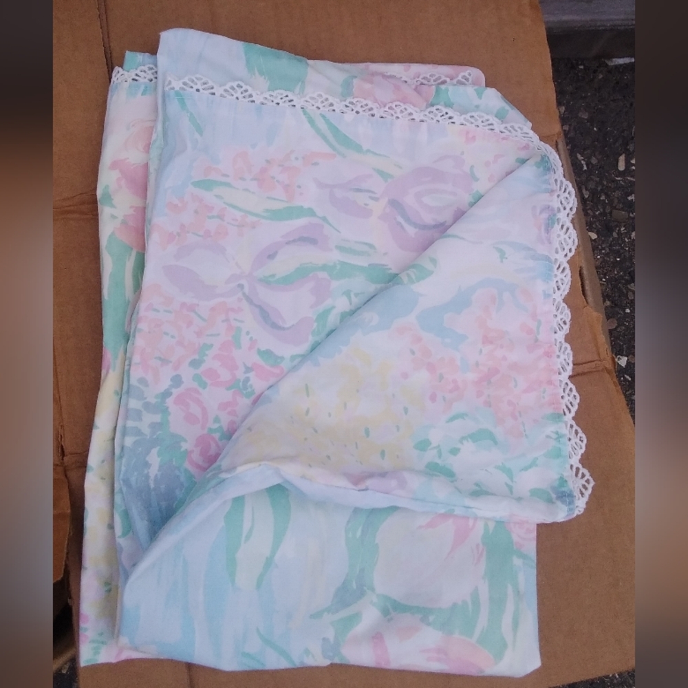 Vintage 80s Bedding Atelier Martex Pillowcases Set Of 2 Floral Cottage No Iron
